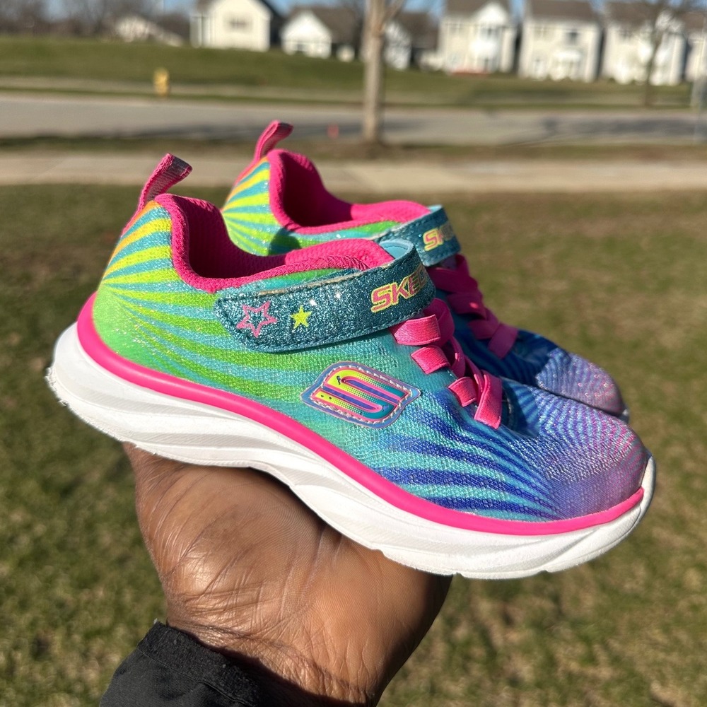 Skechers Kids Pepsters Colorbeam Sneakers Toddler Size 11 Pink Rainbow Multi - Picture 9 of 13